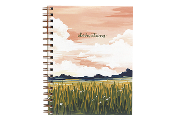 Goldenrod Landscape Spiral Notebook. 1Canoe2.