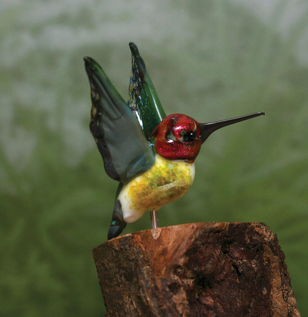 Annas hummingbird glass ornament