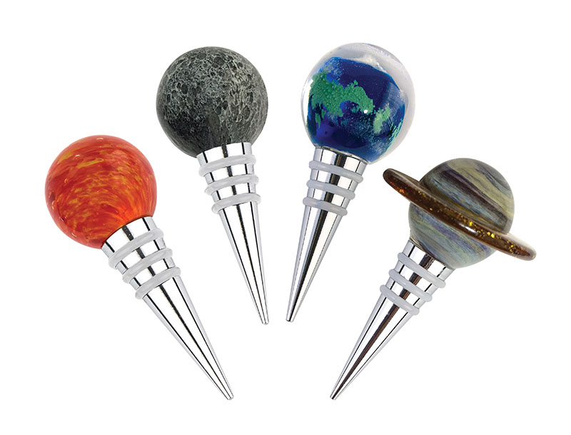 Glass Planetary Wine Bottle Stoppers