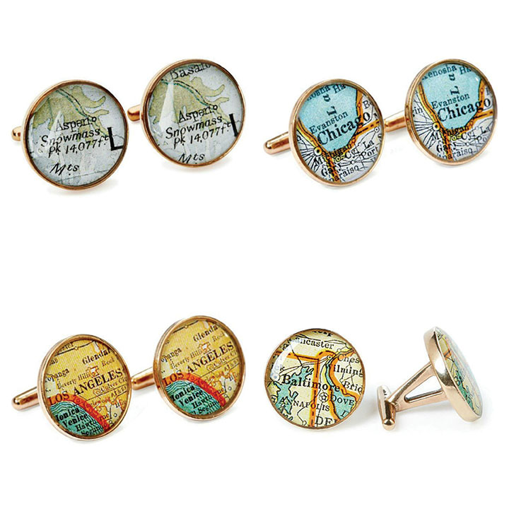 Vintage Map Cuff Links