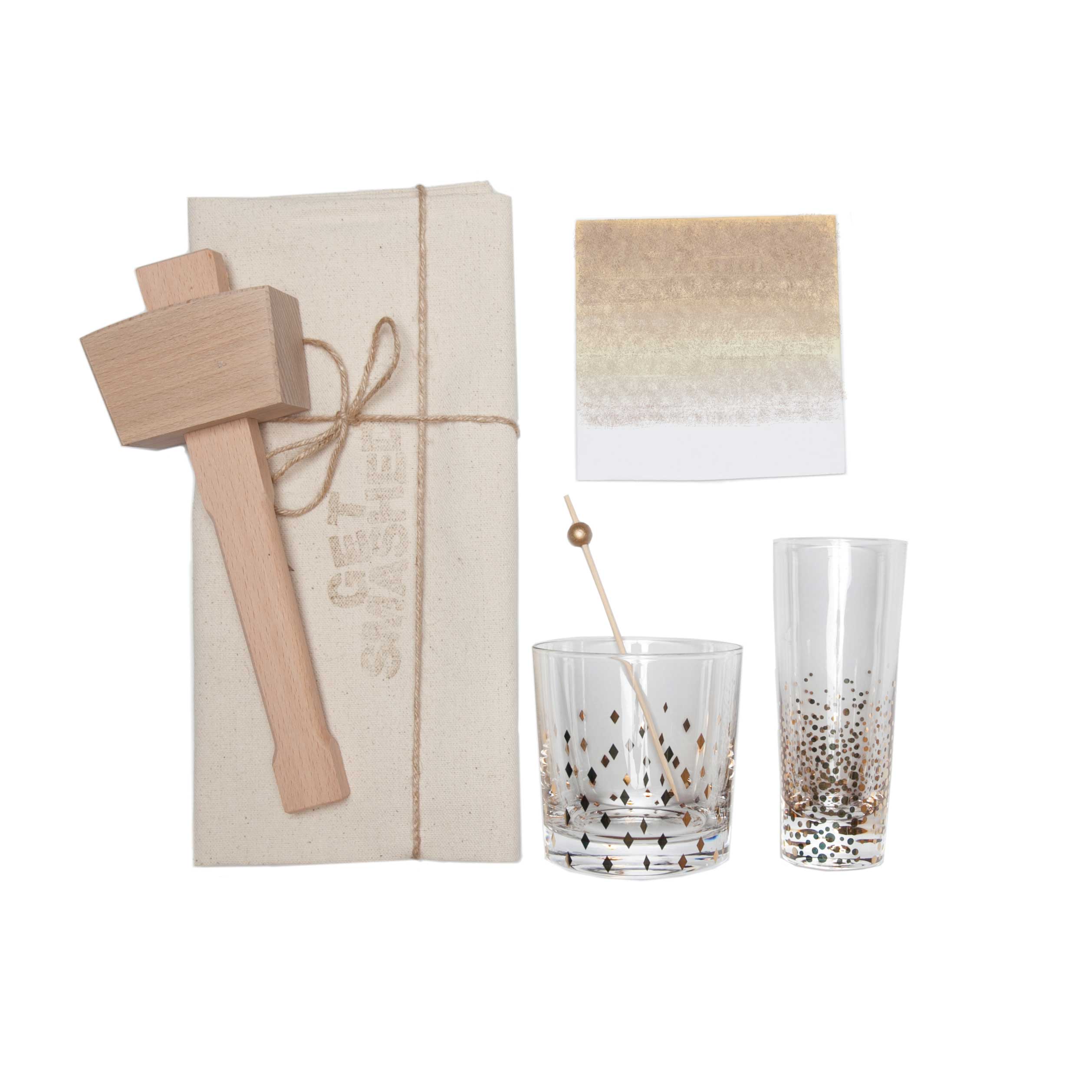 Get the cocktail party started with all the essentials in Acme Party Box’s craft cocktail box. 