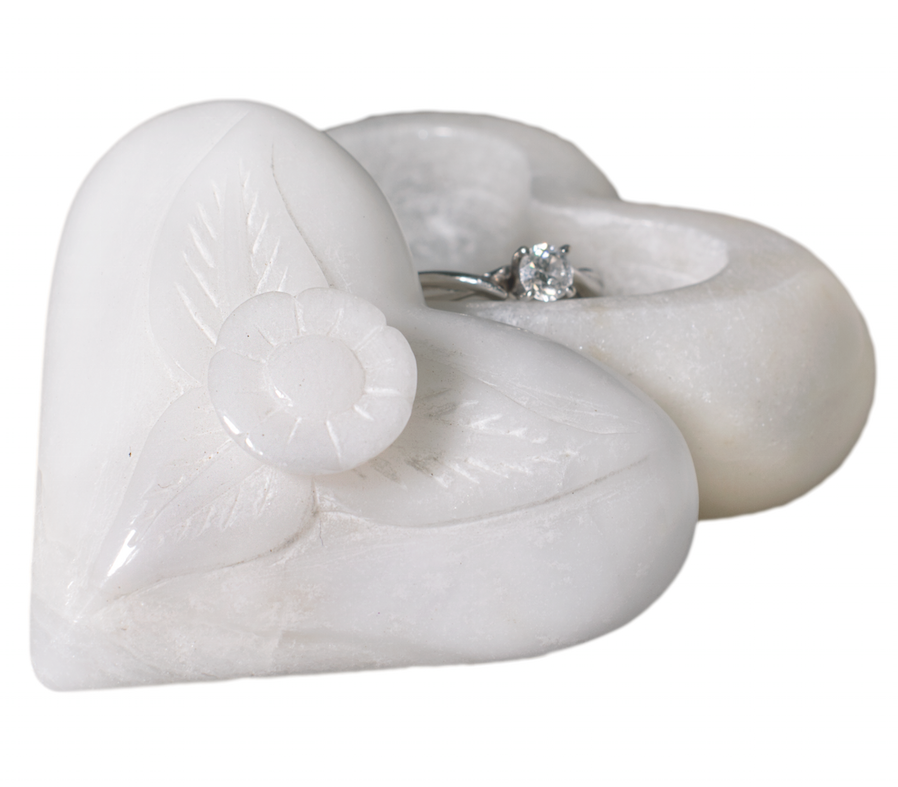 Alabaster Heart Box