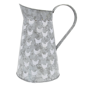 Galvanized Farmhouse Chicken Pitcher Vase from DEI-Dennis East International