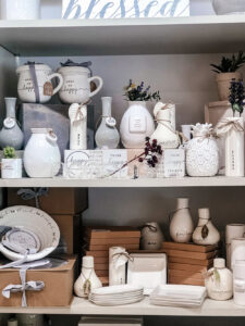 Bud vase display at EcoHome