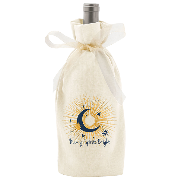 Holiday Canvas Wine Bag