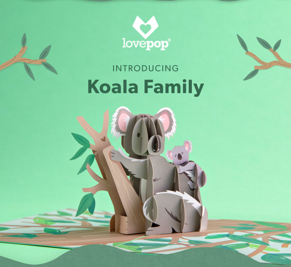 Lovepop introduces the Koala Family 3D Card