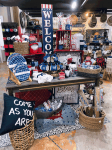 Merchandise display at Market on the Square