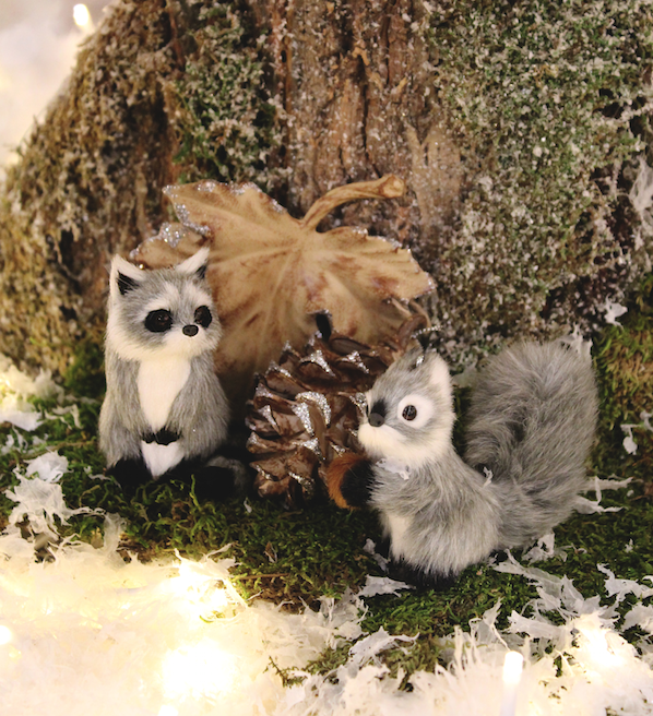 Plush Gray Animal Ornaments