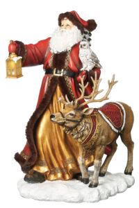 Santa with Lighted Lantern and Deer from Roman