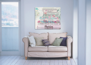 From The Oliver Gal Artist Co., hand-stretched and gallery-wrapped Romantica canvas comes in four sizes.