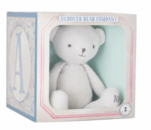 The Classic Andover Bear comes in an artistic ABC block gift box.