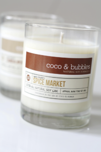 Scented Soy Candle in Cocoa Bubbles Reusable Glass Jar from Spice Market