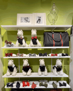 Tails in the City merchandise display of bow ties