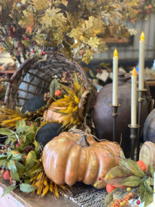 The Red Rooster, a retailer in Boerne, Texas highlights fall in this merchandise display
