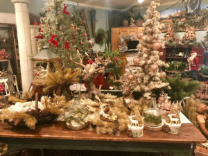 The Red Rooster merchandise display