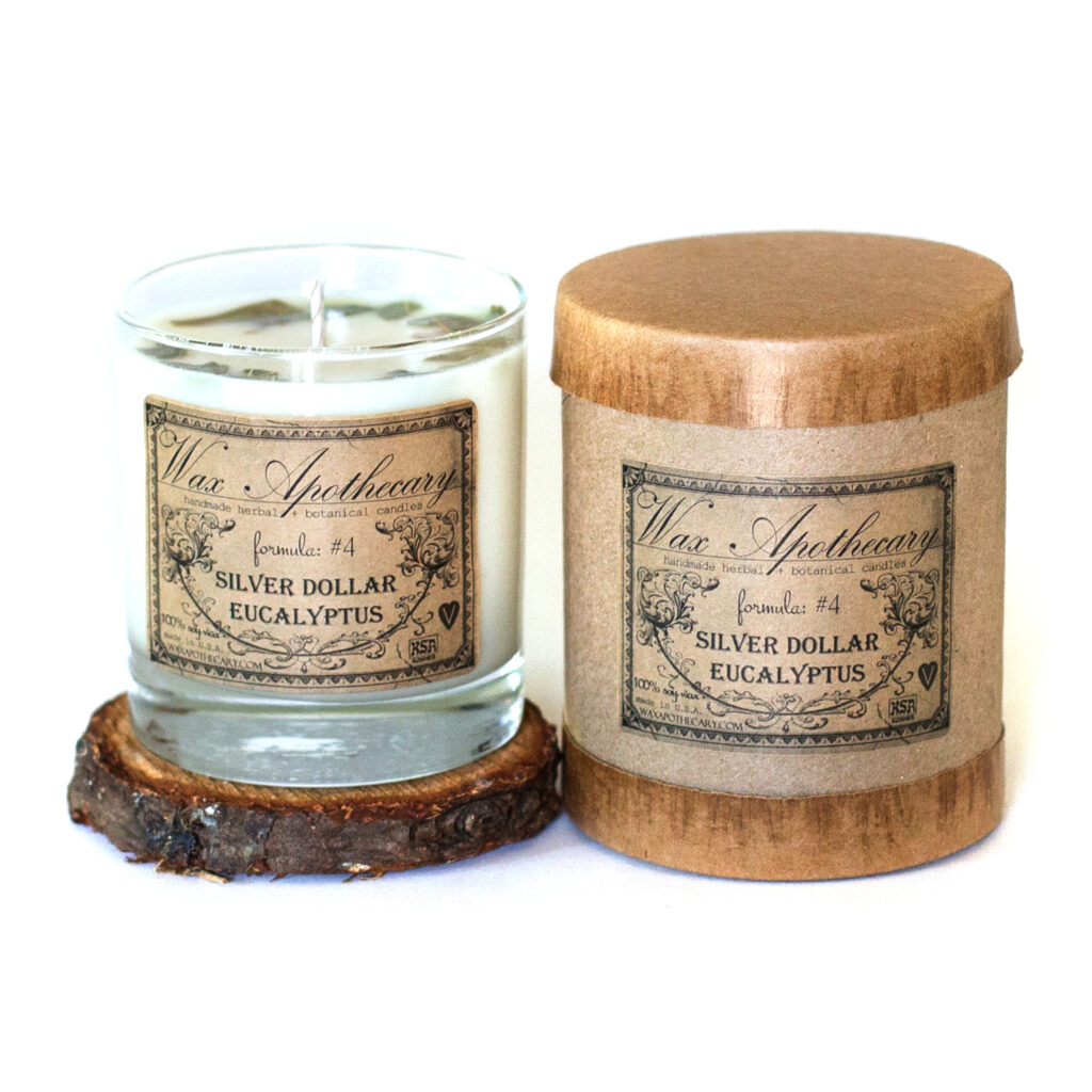 Silver Dollar Eucalyptus Candle in Scotch Glass