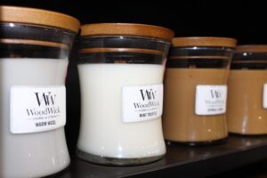 Woodwick features the same classic style it always has, with new scent offerings like Warm Wool and Mint Truffle. 