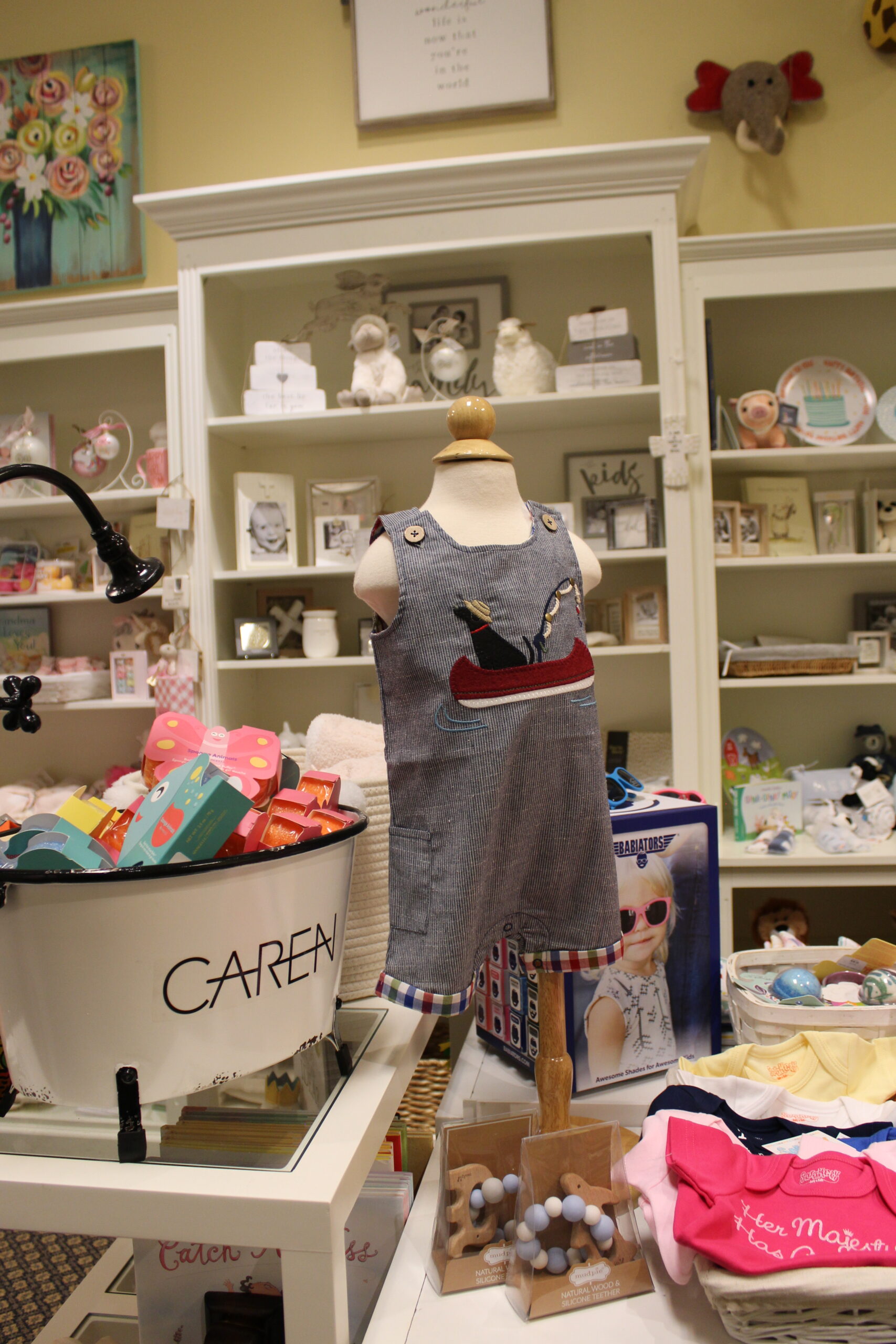 Baby gifts display at Zazu Gifts