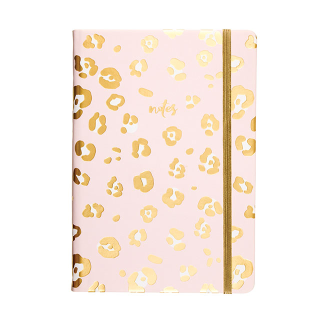 Folded Cheetah Journal with Elastic Strap