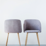 Creative Co-op midcentury modern chairs in gray