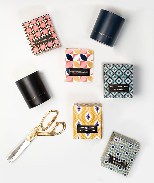 Mid Century Modern Boxed Candles