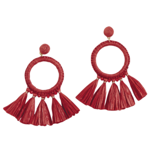 Raffia Tassel Earrings from Mud Pie