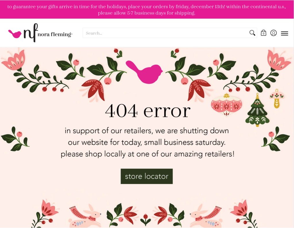 nora fleming encourages shopping local for Small Business Saturday
